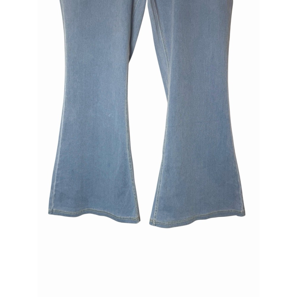 Halara Flex Crossover V-Waist Flare Jeans Light Wash High Rise Bell Bottom Large - Picture 8 of 10